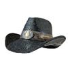 cowboy straw hat wholesale natural corn grass handmade cowboy hats For Men And Women Sun Protection Hats Outdoor Wide Brim cap