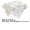 White Lace Tablecloth, Square Scalloped Floral Lace Doily, Elegant Vintage Table Cover for Nightstand End Table Tea Party Home Decor