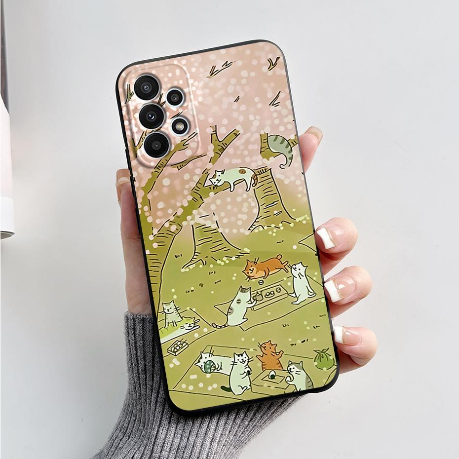 For Samsung Galaxy A53 5G Case Cover SM-A536B Stylish Painted Silicone Soft Protector Cover For Samsung A23 A33 A73 5G A 53 Capa