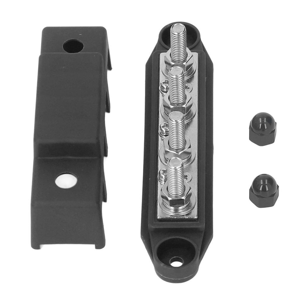 4 Stud M8 Bus Bar Heavy Duty Module Power Distribution Block Busbar Box for RV Yacht 48V 250A