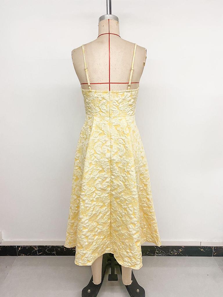 2026 Frühling/Sommer Süßes Frisches Spaghettiträger Einfarbiges Resort-Kleid - Europäischer & Amerikanischer Französischer Prinzessinnenstil