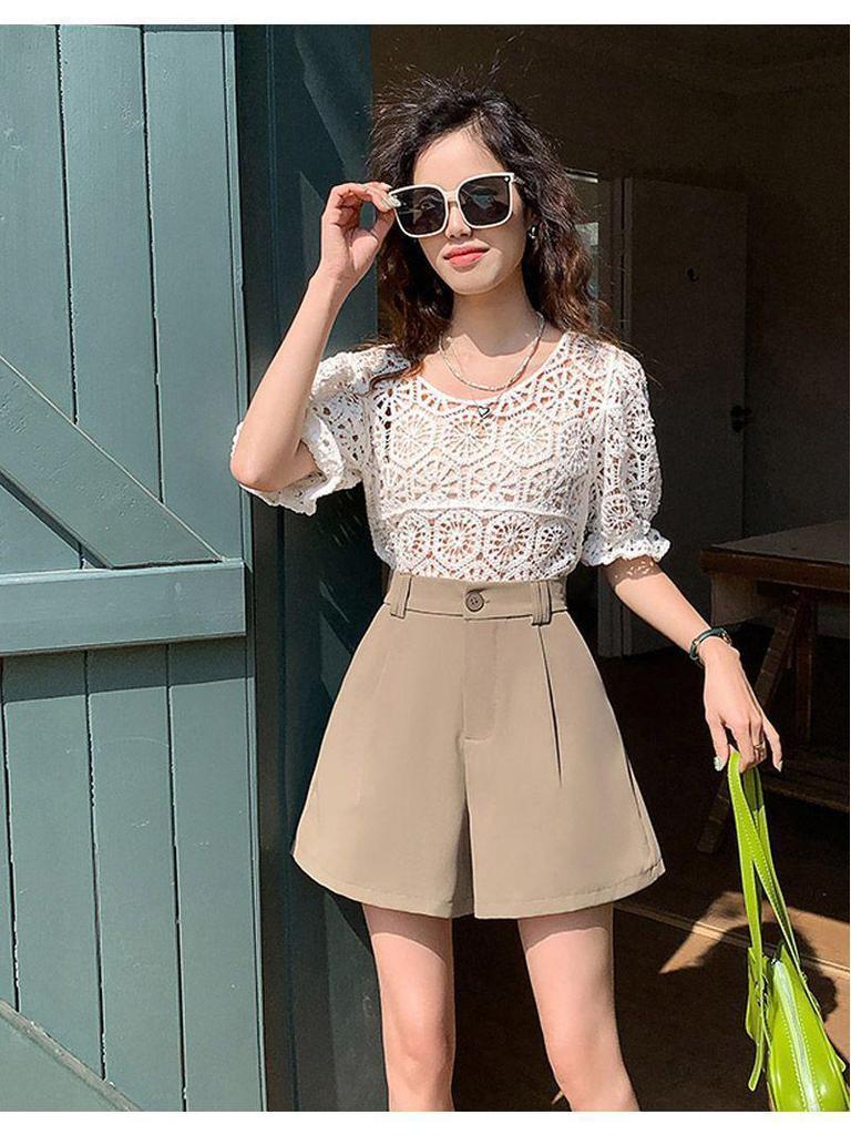 2026 Korean Style Women's Summer Suit Shorts, Slimming A-line, Loose Wide-leg, Versatile Casual Pants