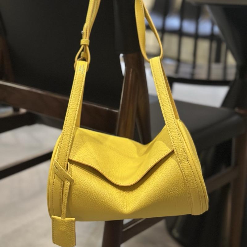 New Pen Holder Bag First Layer Cowhide High-end Pillow Bag Women's Underarm Bag Single Shoulder Messenger Bag Women's