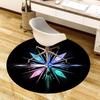 1pc Icy Crystal Snowflake Round carpet, Made of Polyester,Office Chairs, Living Rooms, Or Bedrooms, a Cool Rug for The Living Room.ydt26085