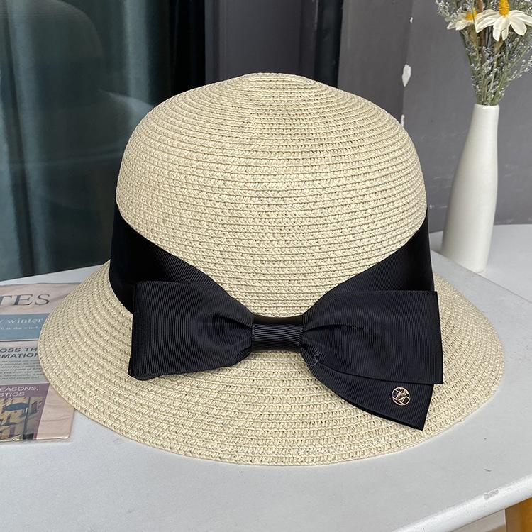 Hat Ladies Summer Face Small Sun Hat Bow Big Edge Straw Beach Hat Fashion Sunscreen Straw Hat