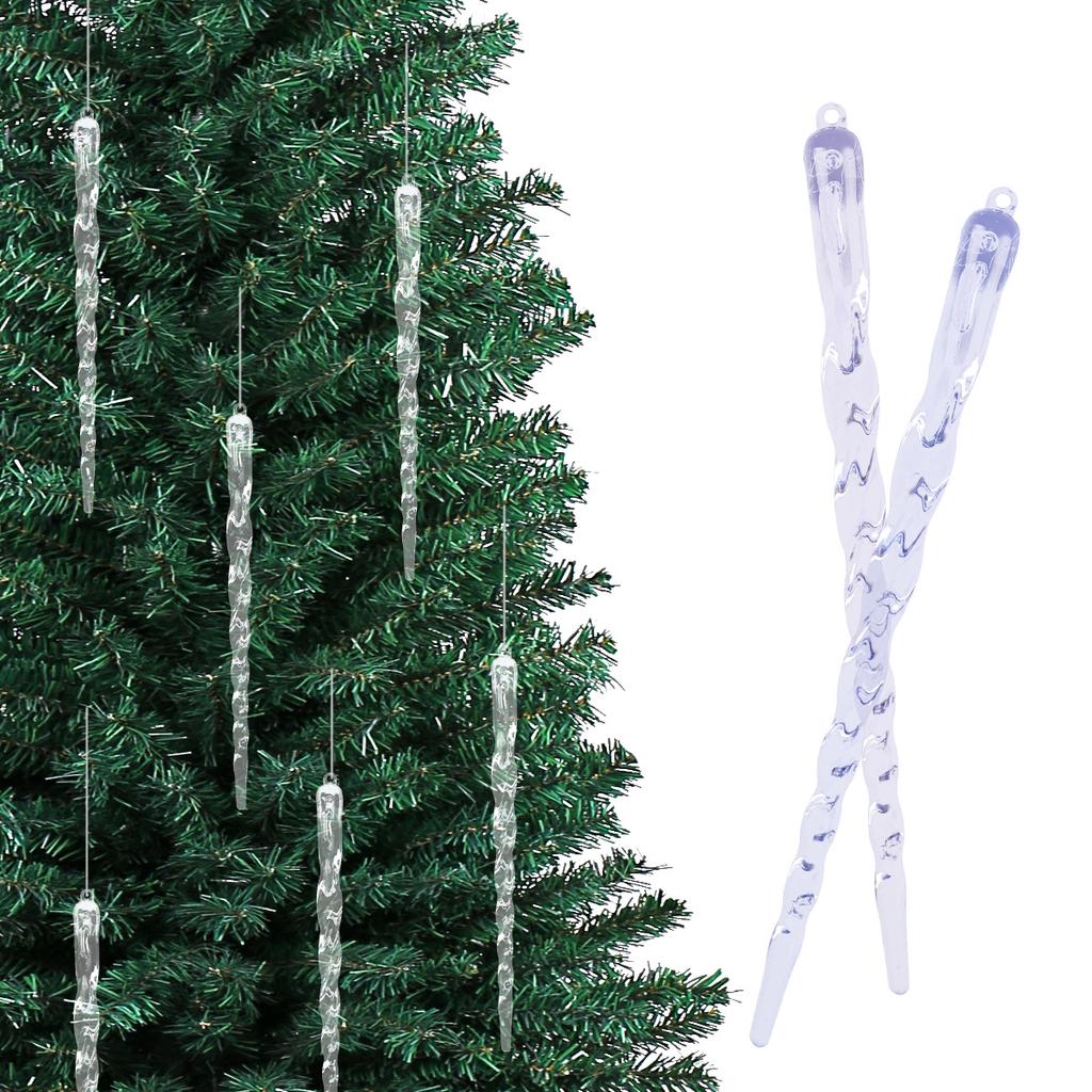 Transparent Christmas ice pick decorative ice stick simulation icicle pendant creative Christmas tree thread ice pendant.