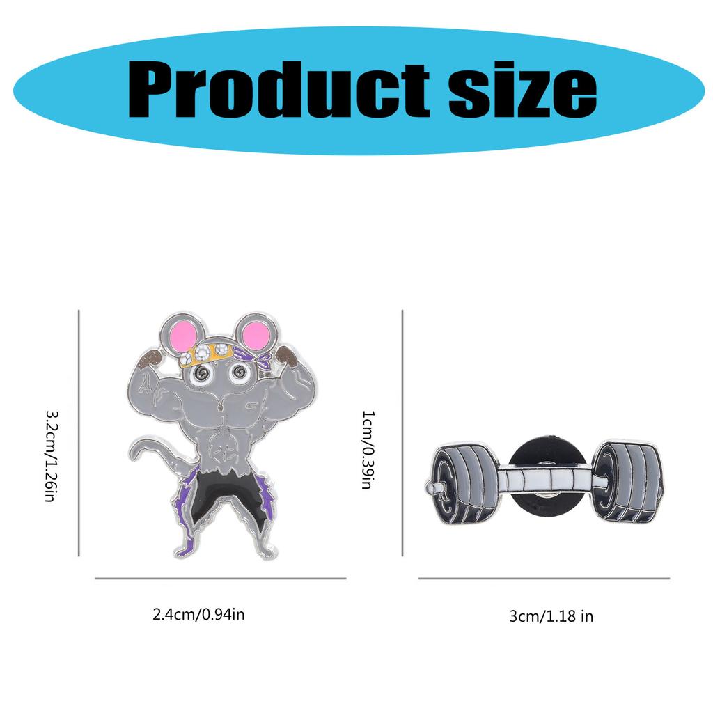 Versatile Exercise Mouse Enamel Pin Elegant Barbell/Fitness Mouse Brooch Pin Accessory for Parties Dates Daily Style