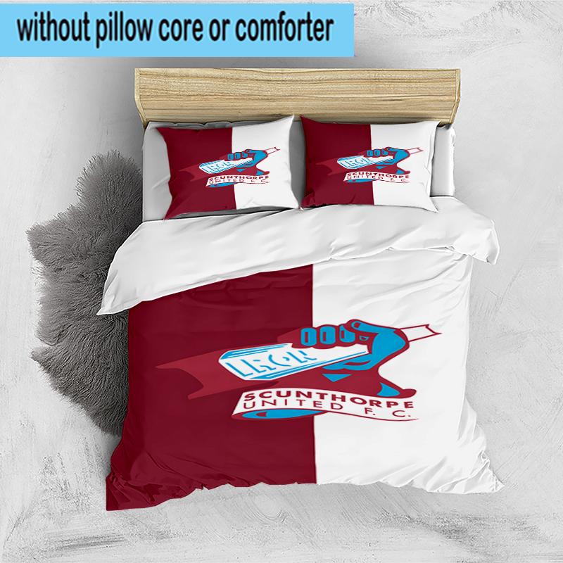 3PCS Scun-thorpe Football Crest Bedding Set,Including 1pc Duvet Cover And 2pcs Pillowcases Perfect for Bedroom, Dormitory, Fan Christmas gift