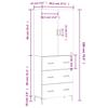 Highboard Grey Sonoma 69.5 x 34 x 180 cm Particleboard