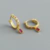 Fashion Jewelry Gold Plated 925 Sterling Silver Geometric Drop Hoop Earrings for Women Wedding Birthday Mother's Day Gift