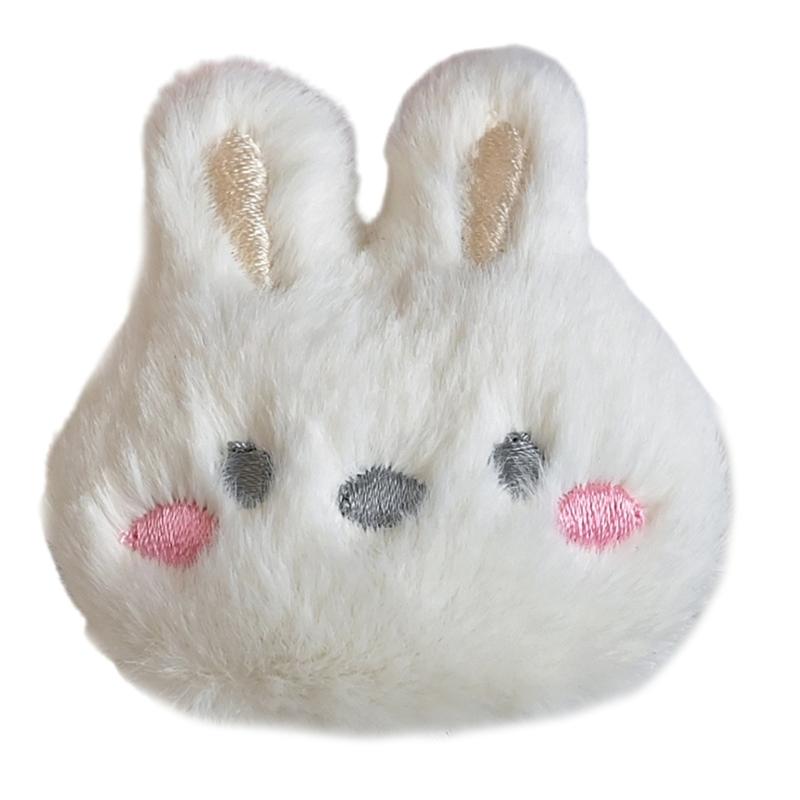 Cartoon Plush Rabbit Head Brooch Soft and Comfortable Clothes Badge for Kids Teens and Adults Fashion Backpack Accessory