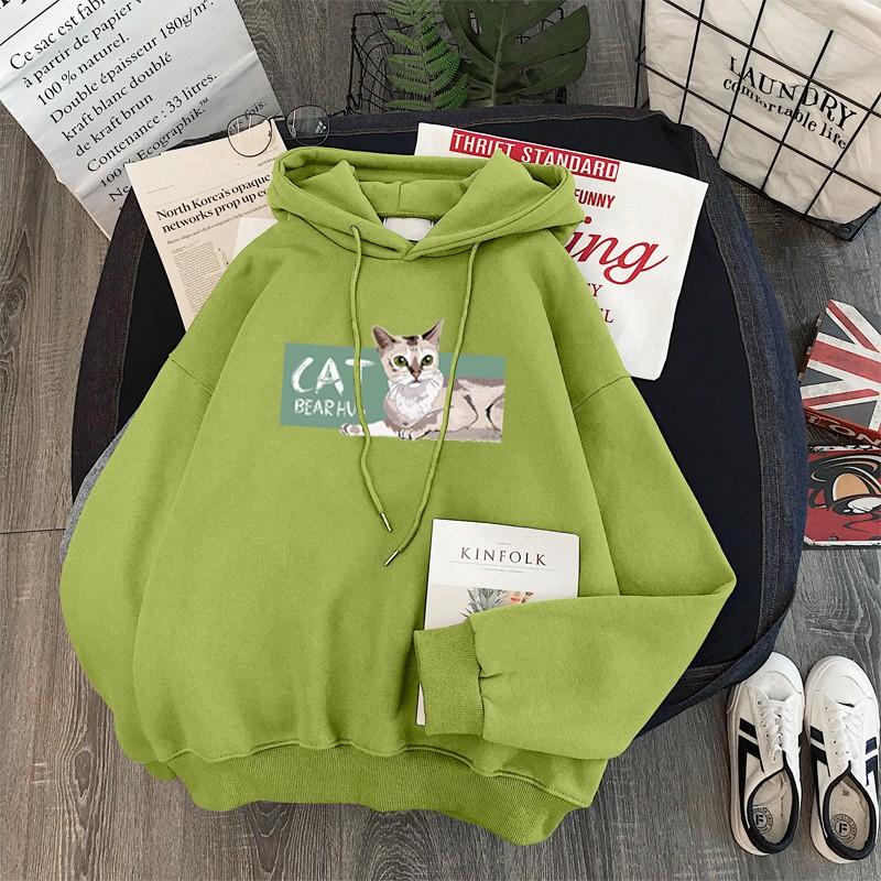 Womens Oversized Fleece-Lined Hoodie Winter Warm Long Sleeve Sweatshirt Loose Fit Casual Streetwear