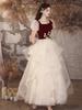 Sweet wind velvet bubble sleeve toast 1011 new bridal wedding engagement design fluffy dress evening dress