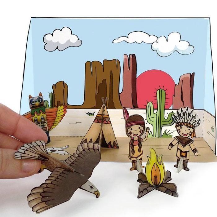 Crazy Plastic Kit - 3D Theater - Indians