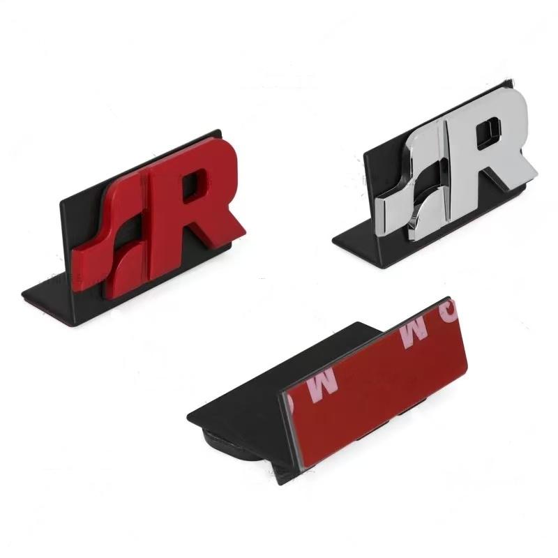 Car Metal SR Logo Front Grille Badge Emblem Rear Trunk Decals Sticker For SR32 SR35 SR36 MK4 MK5 MK6
