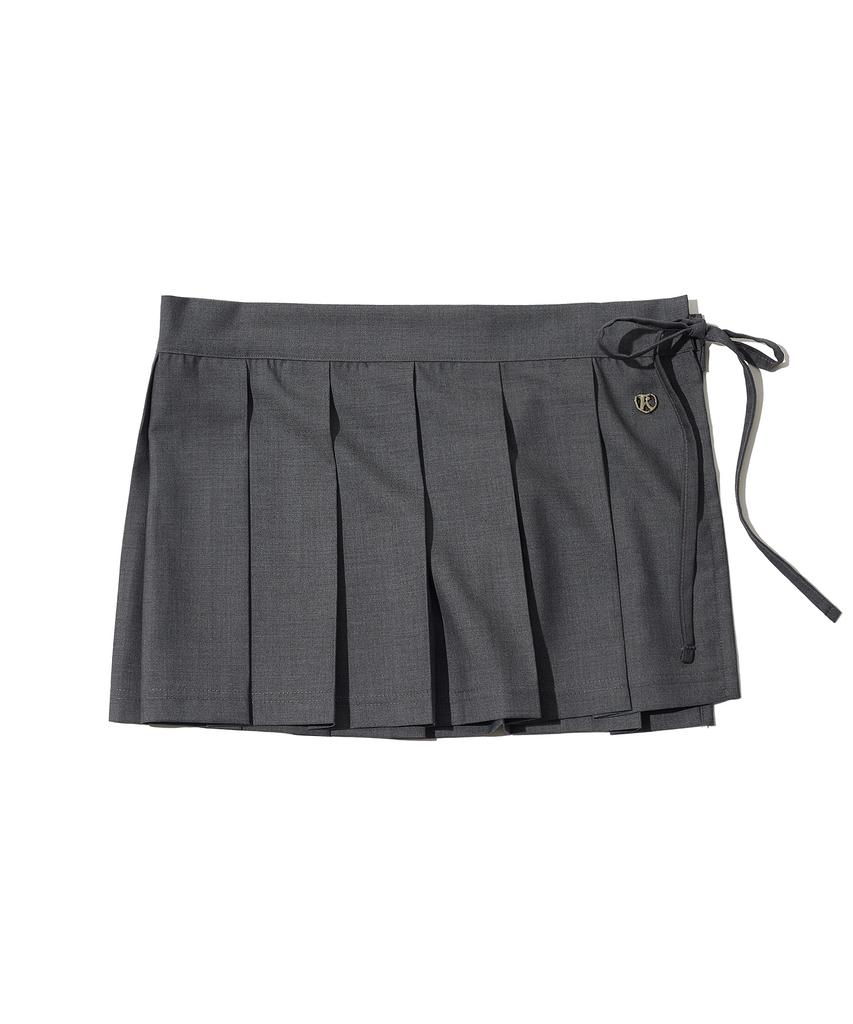 Faike Giselle Pleated Wrap Skirt_Gray