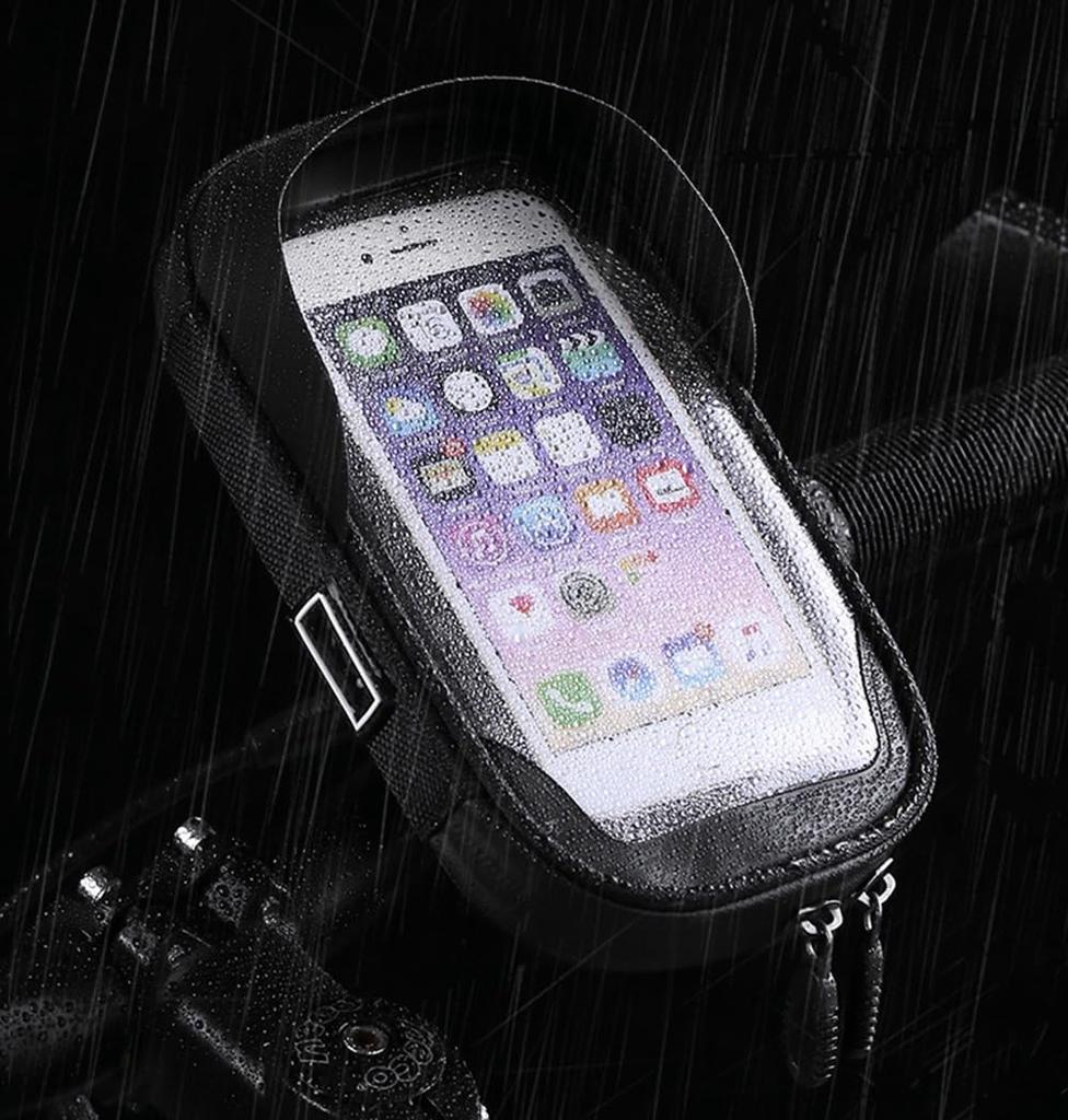 Koundeneko Bicycle Smartphone Holder with Rain Cover, Mobile Holder, Light