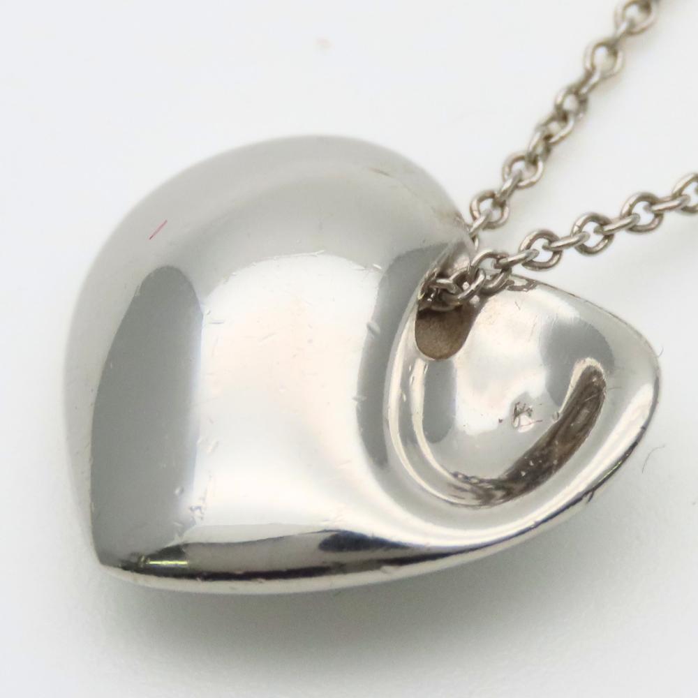 Used TIFFANY&Co. Necklace Fold heart Silver925 5.1g Silver cute