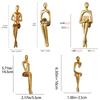 Resin Human Body Art Ornament Abstract Design Golden Finish Figure Statue Thinking Reading Man Desktop Ornament Home Decor