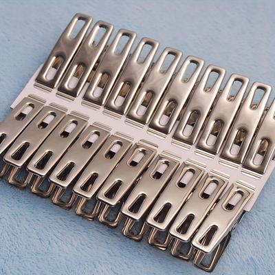 20 Stück Robuste Edelstahl-Wäscheklammern - Winddichte Wäscheklammern, Multifunktionale Metallclips, Rostfrei, Einfach für den Heimgebrauch