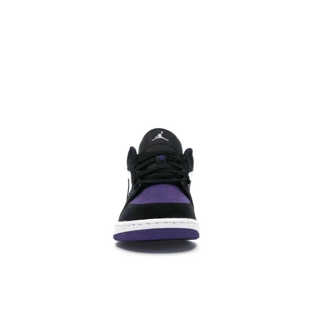 Air Jordan 1 Low GS Court Purple Kids Sneakers White Black 553560-125