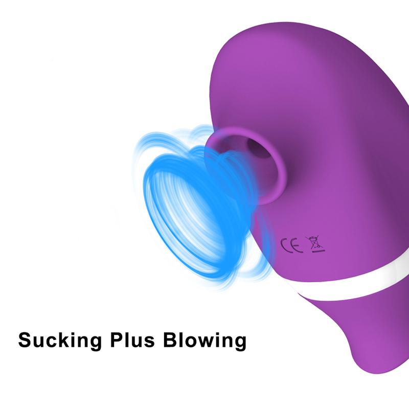 2 In 1 Clit Sucker Vibrator for Women Sucking Licking Double Stimulation Nipples Massagers Tongue Sex Toy Female Adult