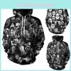 Vibrant 3d Print Skull Hooded Sweatshirt For Men And Women With Soft Breathable Material