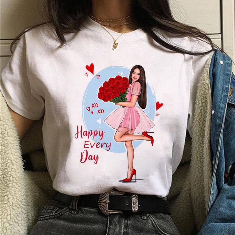 Summer Fashion City Girls Simple T-shirt Trend Women's Fashion White Short-sleeved Women's T-shirt Harajuku