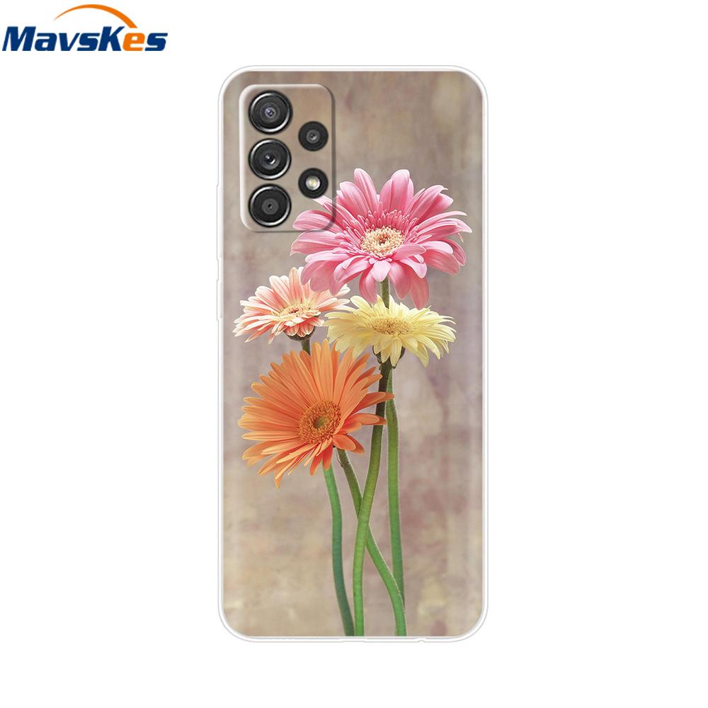 Für Samsung A52S 5G Hülle Niedliche Maus Blume Bemaltes Cover Klare Silikon Handyhülle Für Samsung Galaxy A52 A 52 52S 5G Weiche Taschen