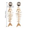 Gothic Fish Bone Earrings Exaggerate Geometric Drop Earrings Personality Earrings  Hollowen