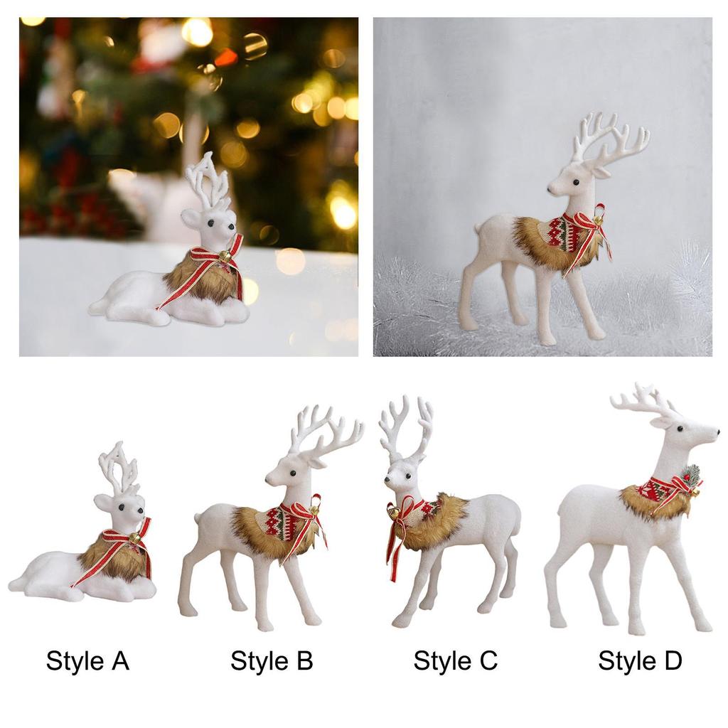Christmas Elk Statue Christmas Elk Figurine Christmas White Deer for Centerpiece