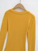 Spicy Lazy Girl V-neck Button Long Sleeve Women's Autumn/Winter Base Layer Elastic Fit T-shirt