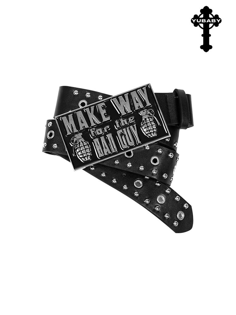 4.5cm Width Rivet Punk Rock Pu Leather Belt Man Woman Hip Hop Vintage Black Red Leather Waist Belt Y2k