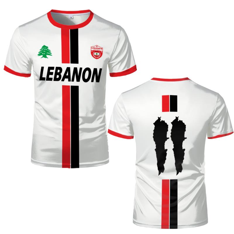 

Lebanon Football Jersey T Shirts Adult & Kids Light Luxury Digital Printed Sports Soccer Uniforms Men s Lebanese Flag Clothing XXS