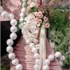 Large Faux Pearl Garland for Wedding Backdrop DIY Elegant Beaded Wall Hanging with Crystal Ball Pendants Boho Wedding Arch Decor