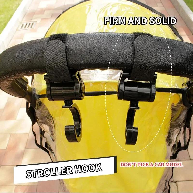 2 KS Cartoon Příslušenství ke kočárkům Stupeň velký háček Háček na deštník do auta a smyčka Háček na kočárek