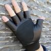 R leather half-finger gloves men's autumn and winter Korean version of non-slip fitness bicycle sports leaking finger imitation leather gloves