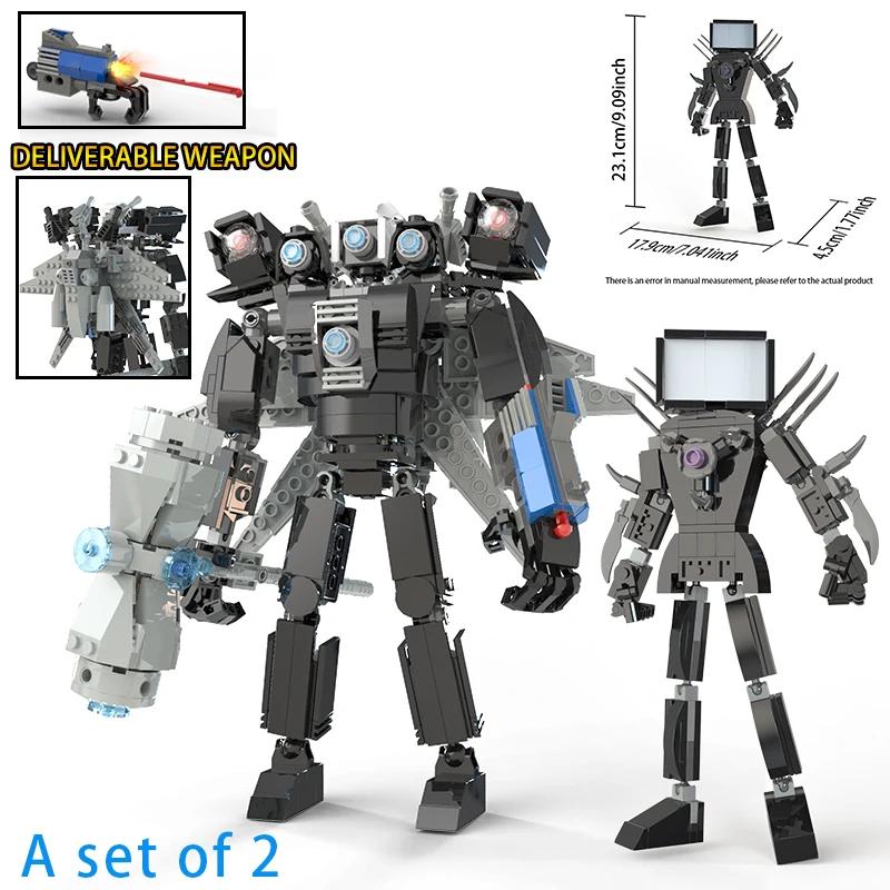 New Skibidi Toilet Weapon Titan TVMan Action Figure Building Block Toys For Boys Cameraman Bricks DIY Model For Kid Adult Gifts