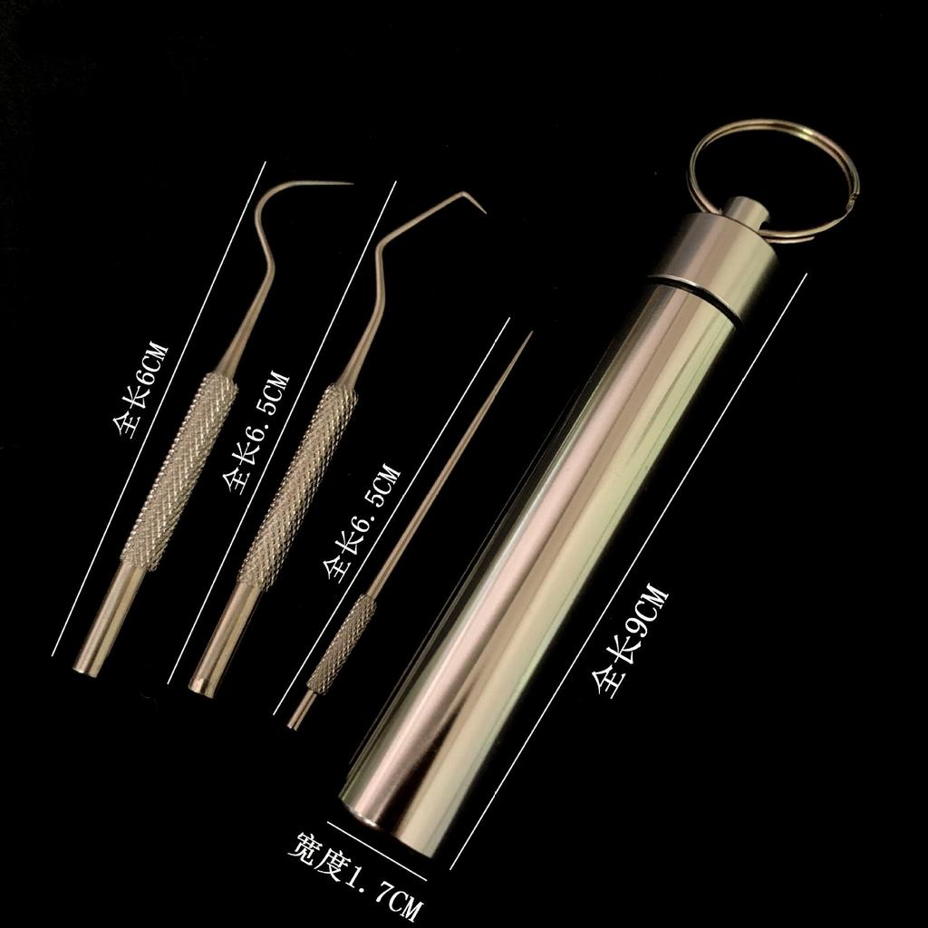 Stainless Steel Toothpick Keychain for On-the-Go Oral Care