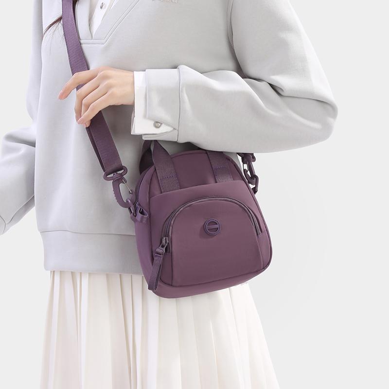 Women's Solid Color Nylon Bag Large Capacity Mobile Phone Bag Shoulder Bag Crossbody Bag