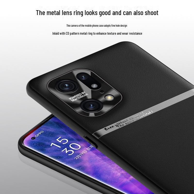 Husa de protectie pentru telefon din piele lichida pentru OPPO Find X5 Pro, anti-cadere, dintr-o bucata.