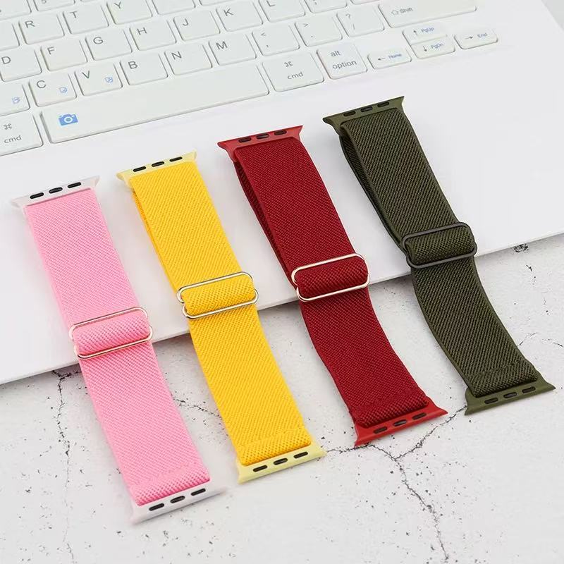 Elastic Nylon Loop Strap For Apple Watch Ultra 3/2/1 49mm 11 10 46mm 42mm Bracelet Wristband iWatch 9 8 7 6 5 4 SE 45/41/44/40mm