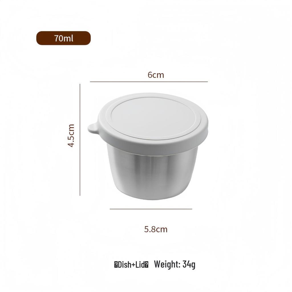 Portable Stainless Steel Sauce Cup with Leak-Proof Silicone Lid - Ideal for Outdoor Salads