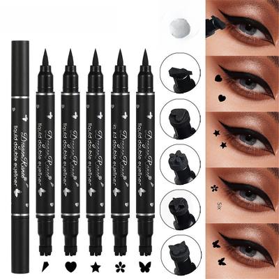 Çift başlı yıldız damga eyeliner su geçirmez solmaz acemi aşk erik çiçeği süsleme göz köşesi göz kuyruğu eyeliner