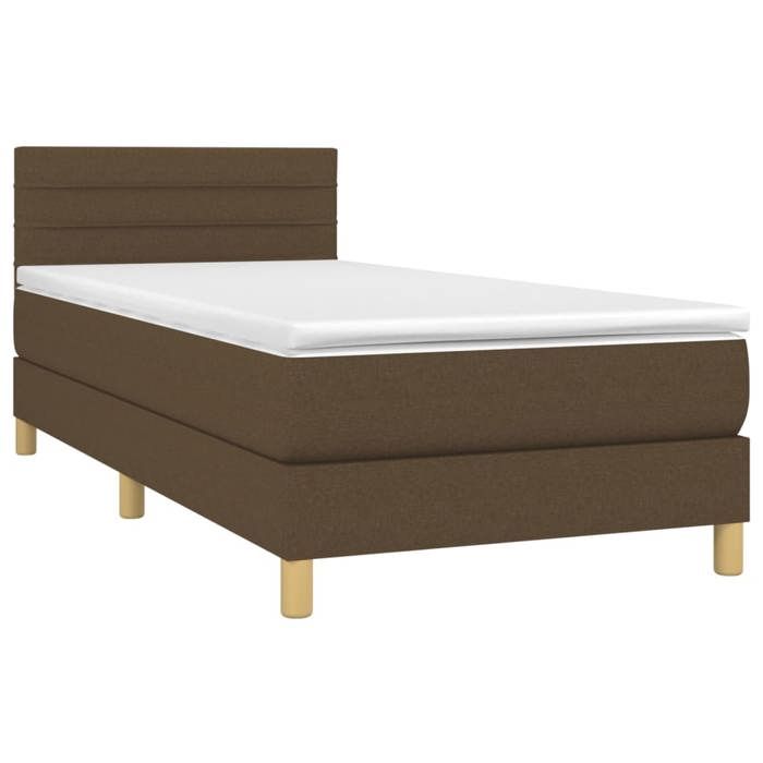 Maison Exclusive - Sommier à lattes de lit matelas et LED Marron foncé 100x200cm