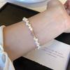 Natural Strawberry Crystal Freshwater Pearl Crystal Bracelet Niche 11k Gold Light Luxury High-end Sense Beaded Jewelry Women Ins