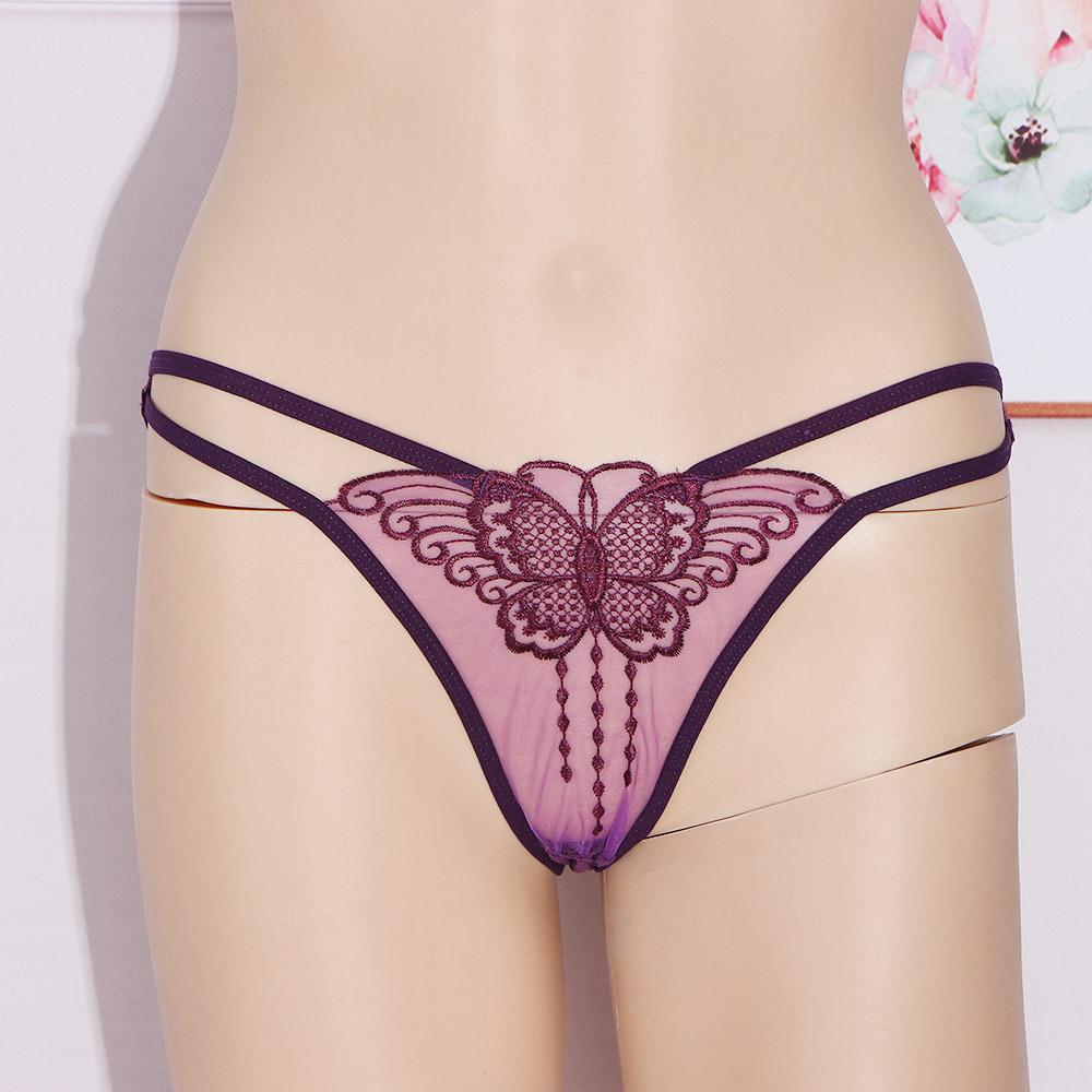 Mesh For Girls Thin Belt Transparent Korean Underwear Butterfly Embroidery Briefs Women Panties