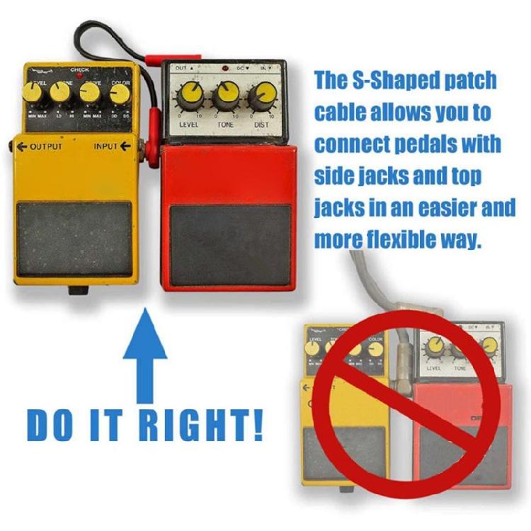 15/20cm Right Angle Pedal Instrument Cable Guitar Patch Cable for Effects Pedals