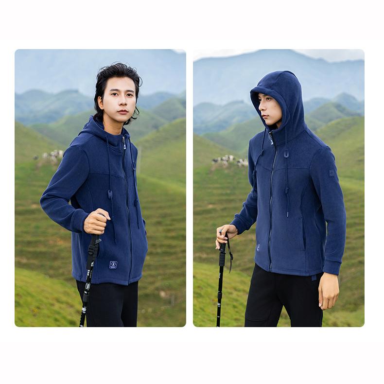 Outdoor Hood Camping Hiking Jacket Men Warm Fleece Thicked Sweater Comfortable
