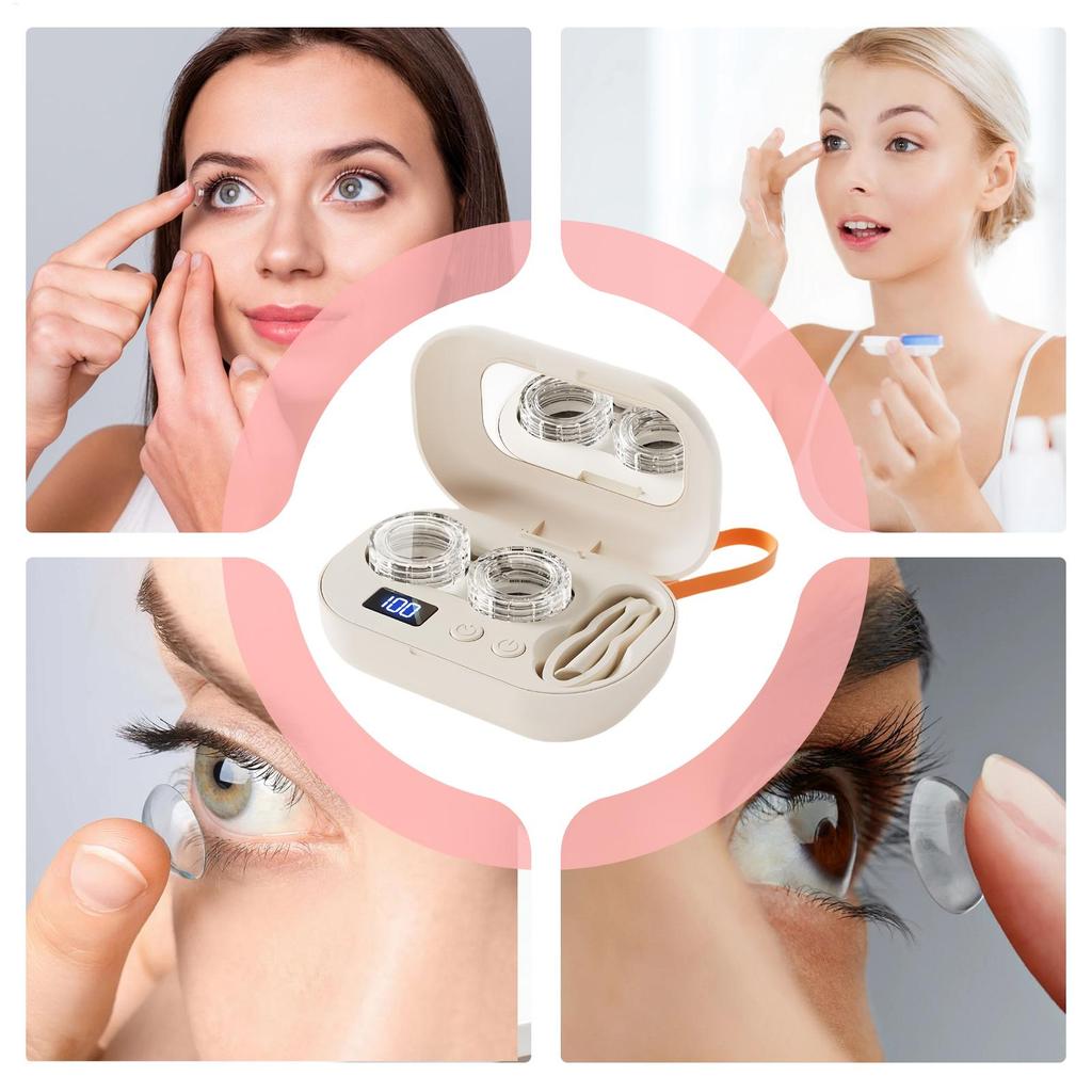 Portable Glasses cleaning box Rechargable Ultrasonic Contact Lens Cleaner Machine for Gym Sports Running Fitness Outdoor